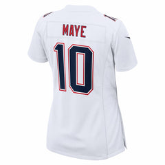 Drake Maye New England Patriots Women's Super Bowl LX Patch Tundra Fashion Game Jersey - White Jerseys