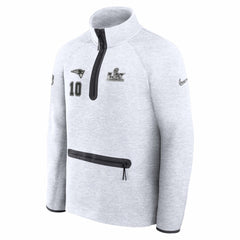 Drake Maye New England Patriots Super Bowl LX Opening Night Tech Fleece Half-Zip Sweatshirt - Gray Sweatshirts
