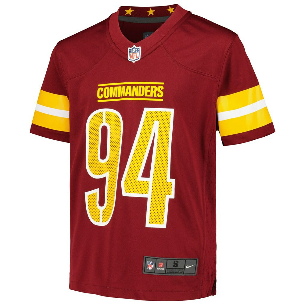 Daron Payne Washington Commanders Youth Game Jersey - Burgundy Jerseys