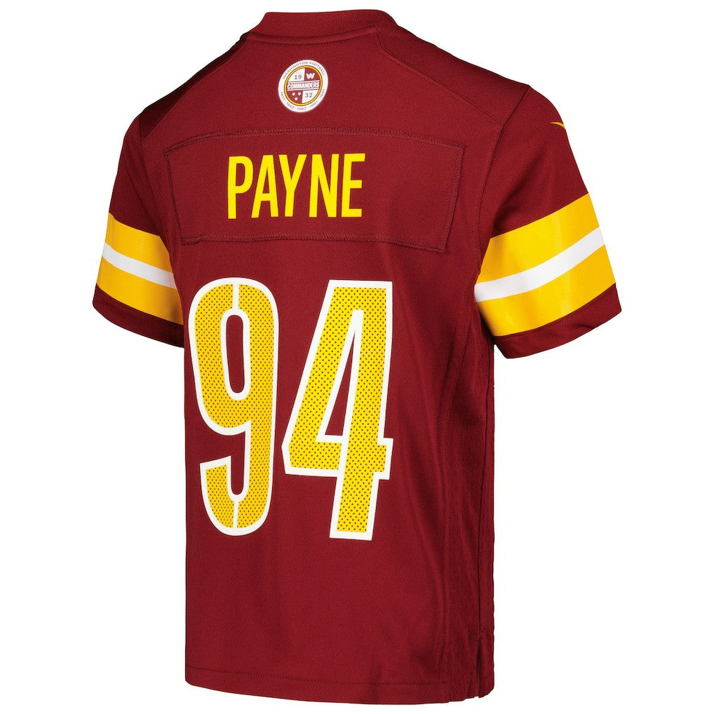 Daron Payne Washington Commanders Youth Game Jersey - Burgundy Jerseys
