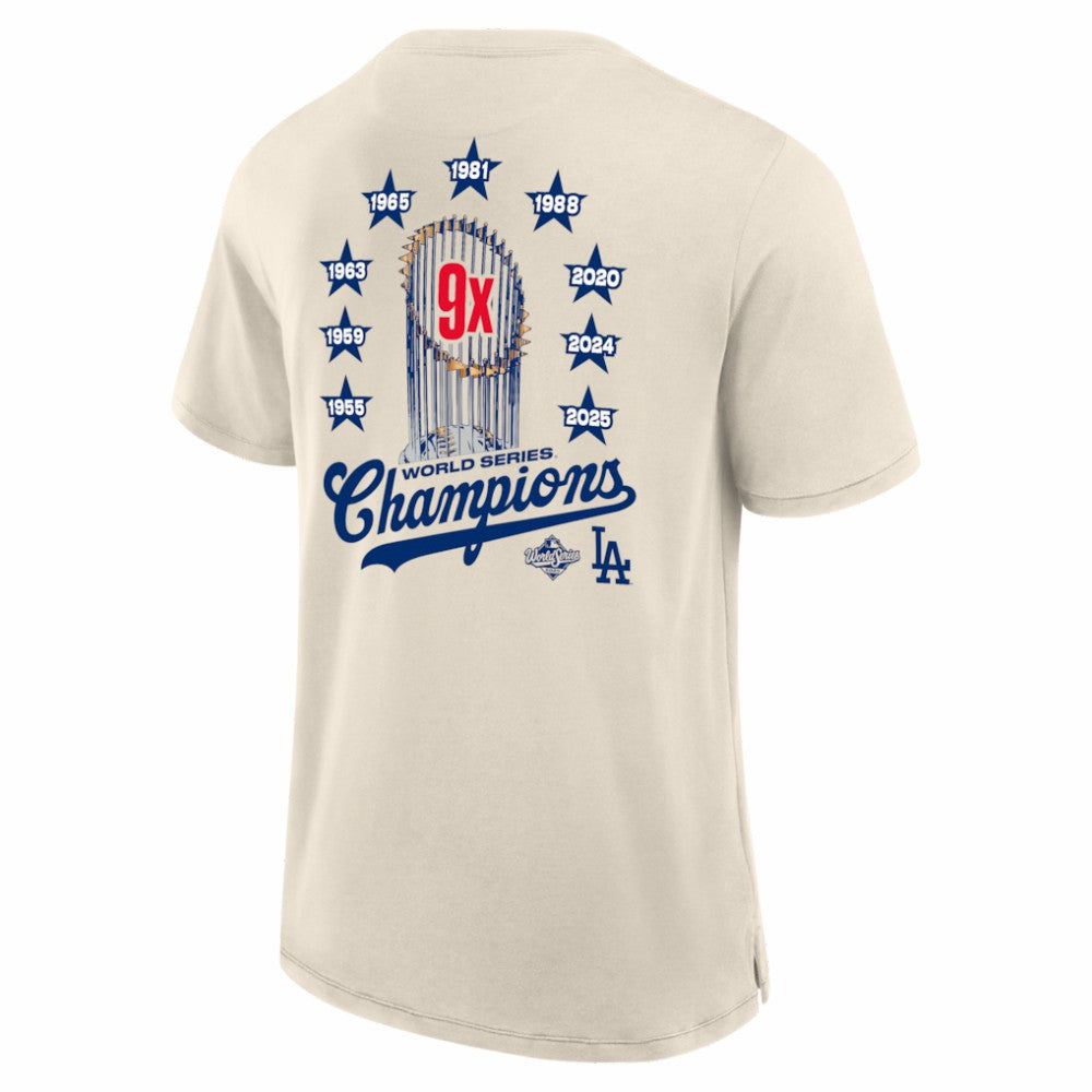 Los Angeles Dodgers Fanatics Local 9x Champs T-Shirt - Tan T-shirts