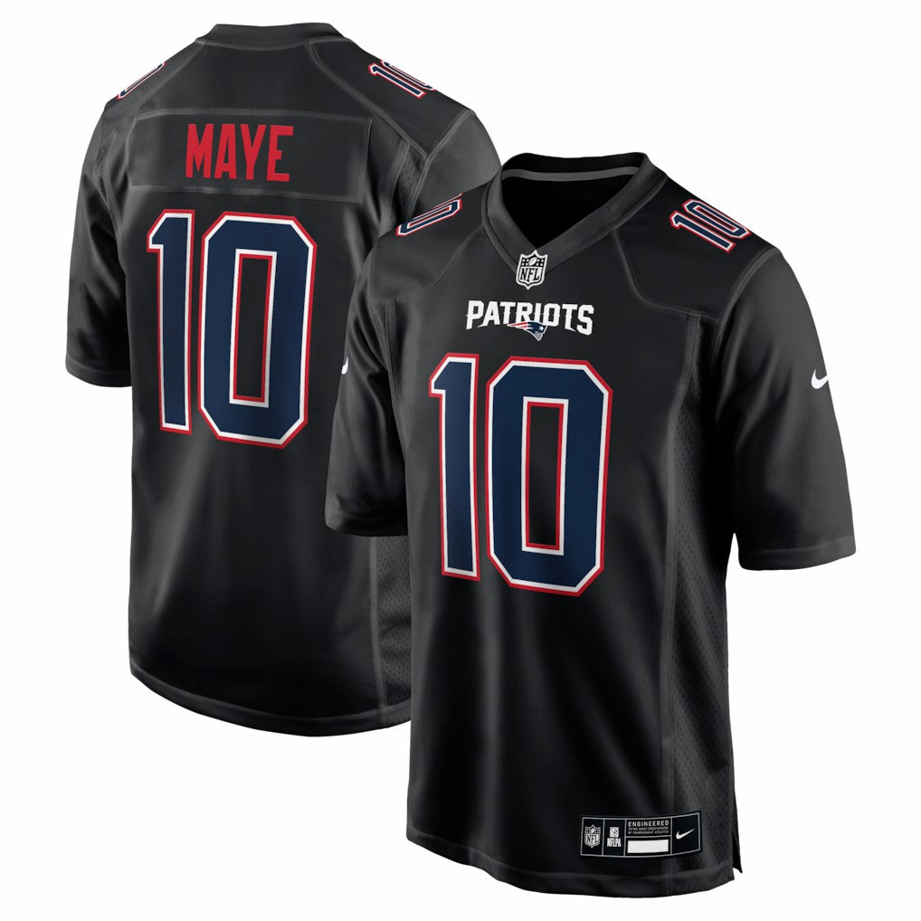 Drake Maye New England Patriots Game Jersey - Carbon Black Jerseys