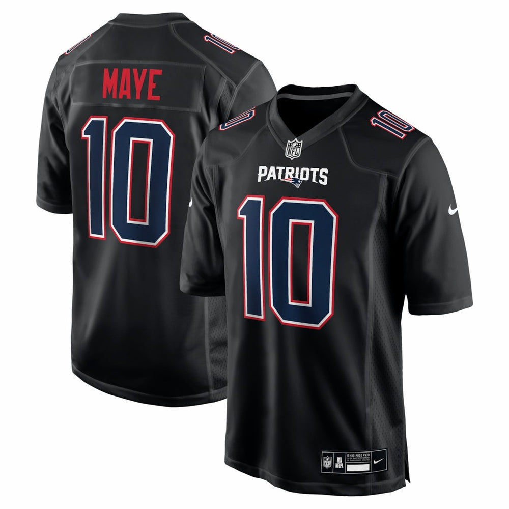 Drake Maye New England Patriots Game Jersey - Carbon Black Jerseys