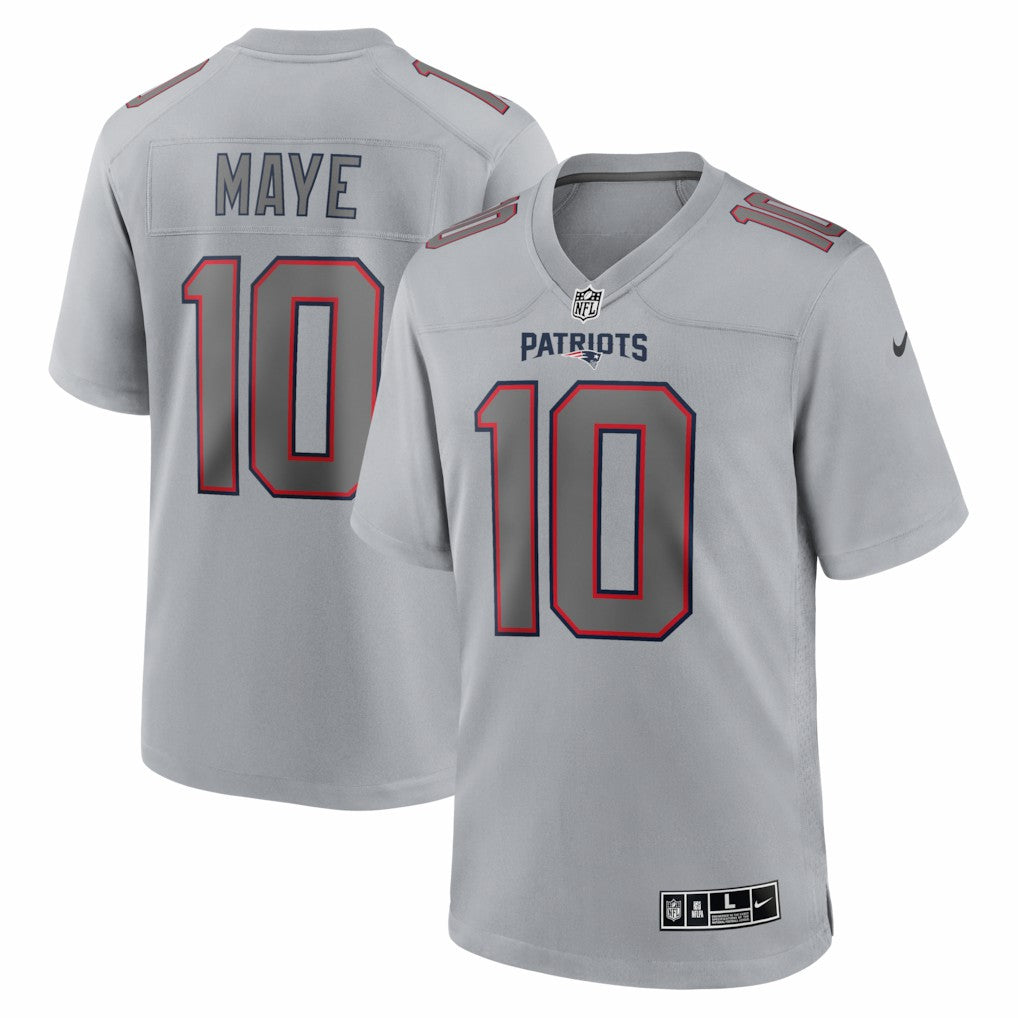 Drake Maye New England Patriots Atmosphere Fashion Game Jersey - Gray Jerseys