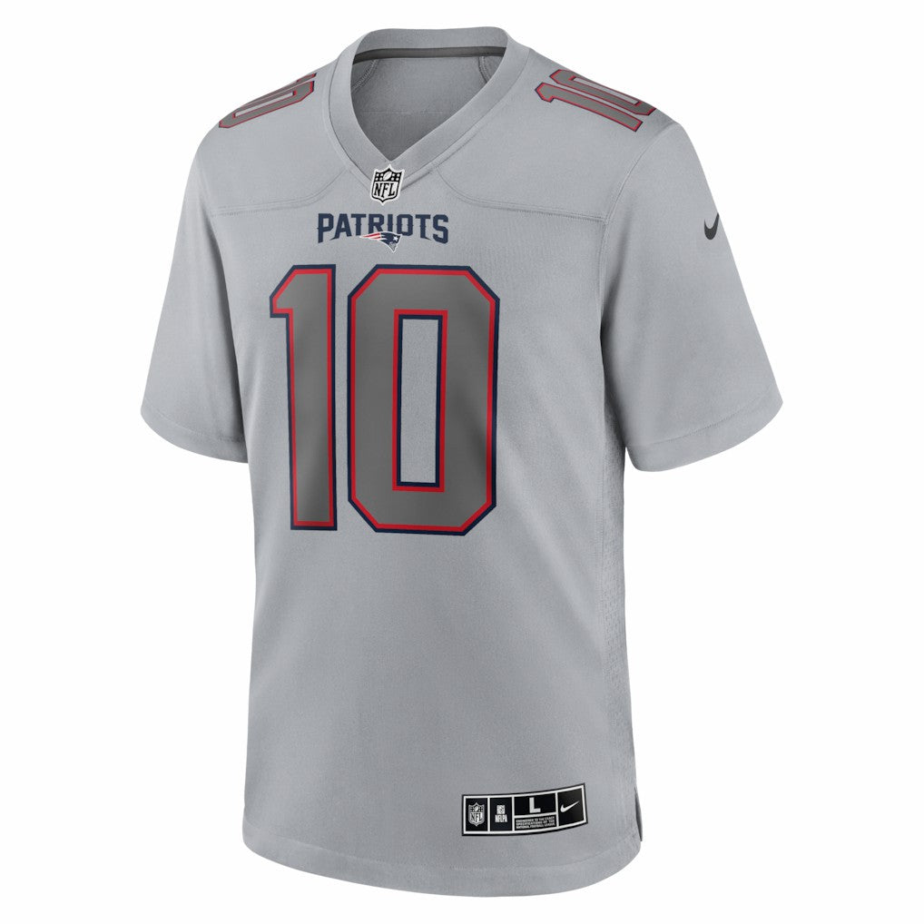 Drake Maye New England Patriots Atmosphere Fashion Game Jersey - Gray Jerseys