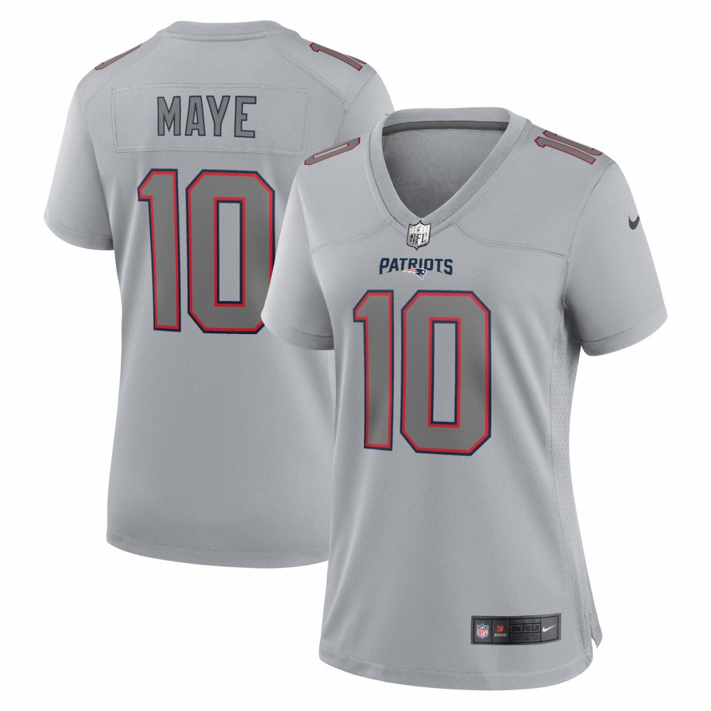 Drake Maye New England Patriots Women's Fashion Atmosphere Fashion Game Jersey - Gray Jerseys