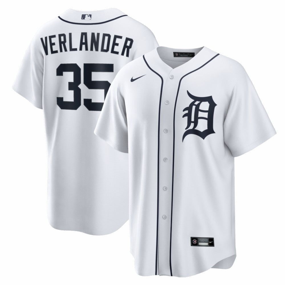 Justin Verlander Detroit Tigers Nike Home Replica Jersey - White Jerseys