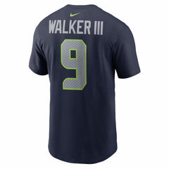 Kenneth Walker III Seattle Seahawks Super Bowl LX Patch Name & Number T-Shirt - College Navy T-shirts