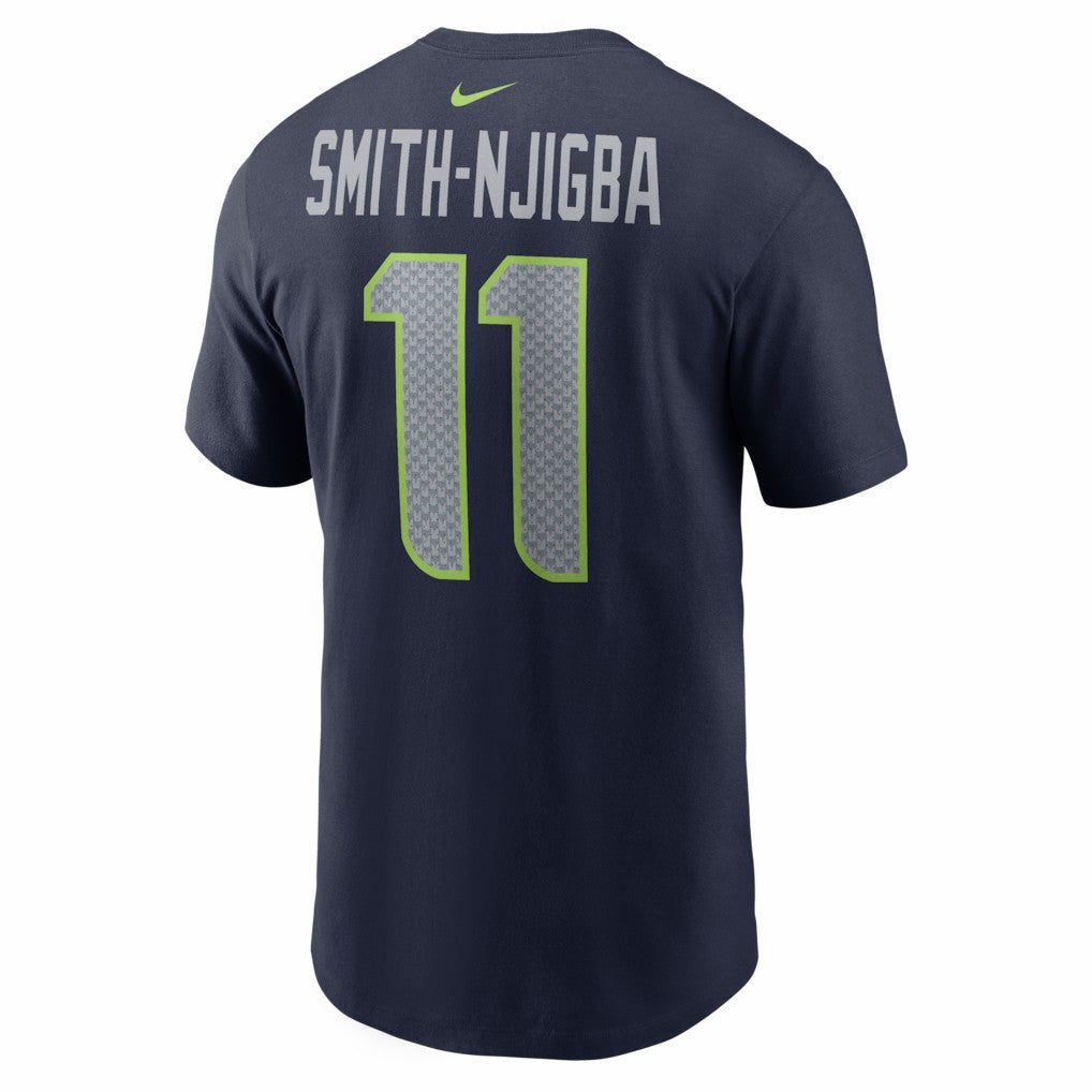 Jaxon Smith-Njigba Seattle Seahawks Super Bowl LX Patch Name & Number T-Shirt - College Navy T-shirts