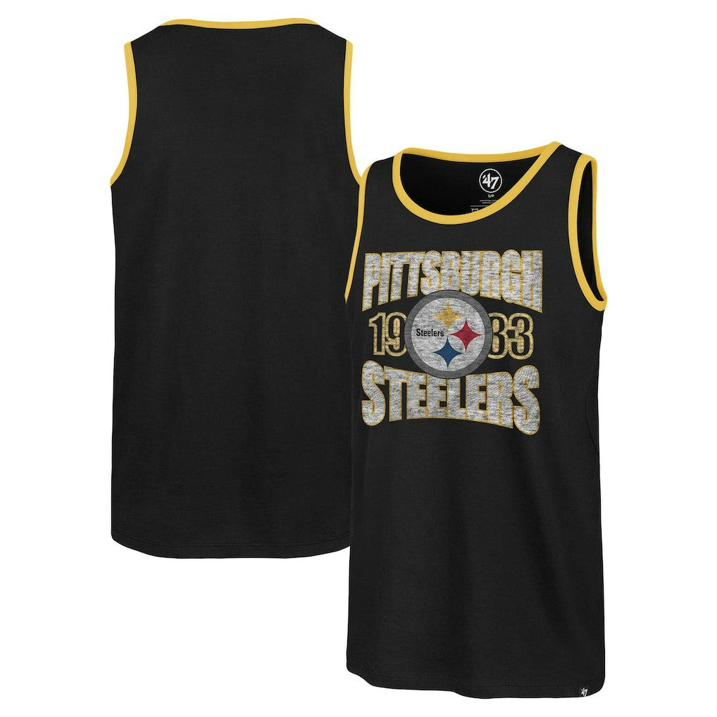 Pittsburgh Steelers '47 Upload Franklin Tank Top - Black Tops