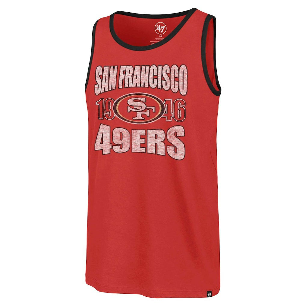 San Francisco 49ers '47 Upload Franklin Tank Top - Scarlet Tops