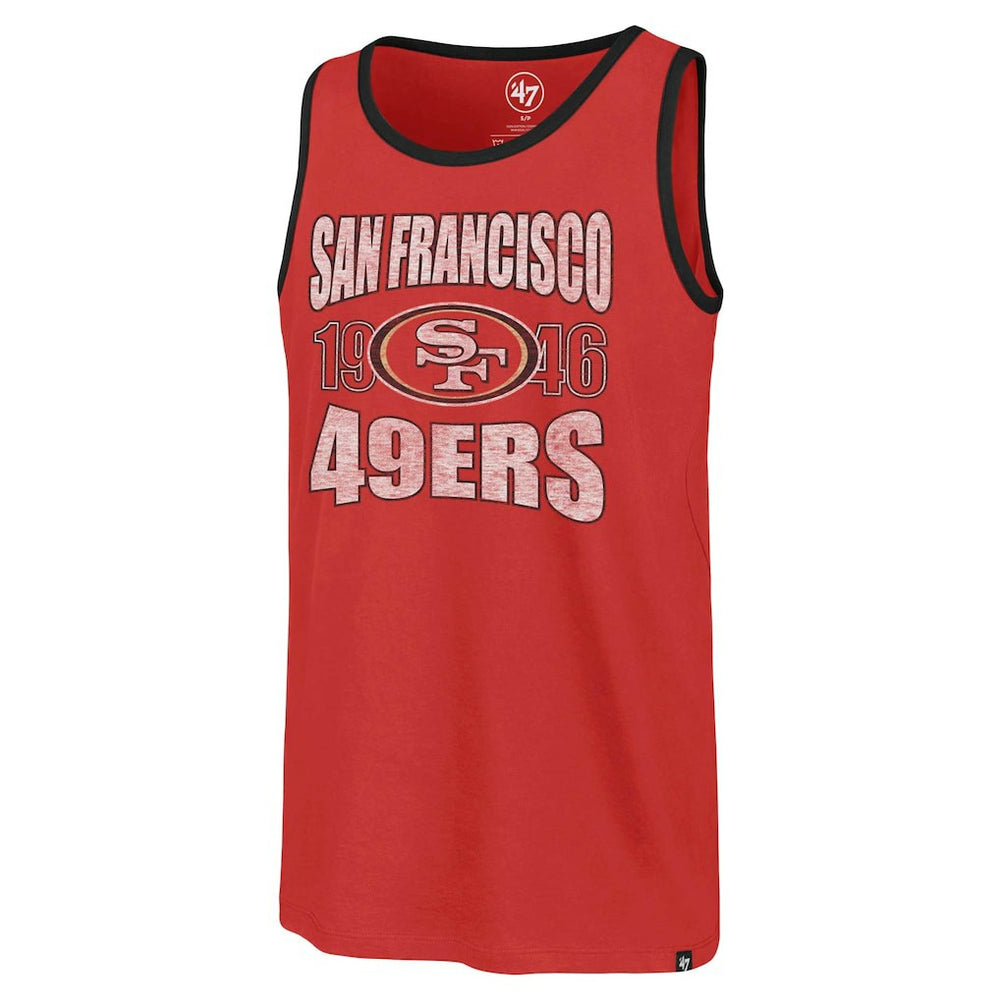 San Francisco 49ers '47 Upload Franklin Tank Top - Scarlet Tops