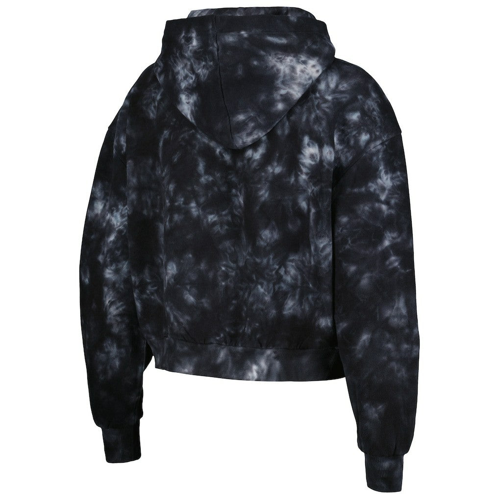 Las Vegas Raiders The Wild Collective Women's Tie-Dye Cropped Pullover Hoodie - Black Hoodies