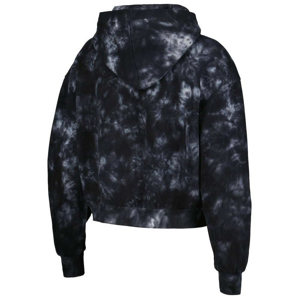 Las Vegas Raiders The Wild Collective Women's Tie-Dye Cropped Pullover Hoodie - Black Hoodies
