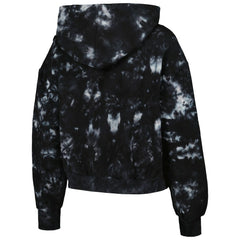 Minnesota Vikings The Wild Collective Women's Tie-Dye Cropped Pullover Hoodie - Black Hoodies