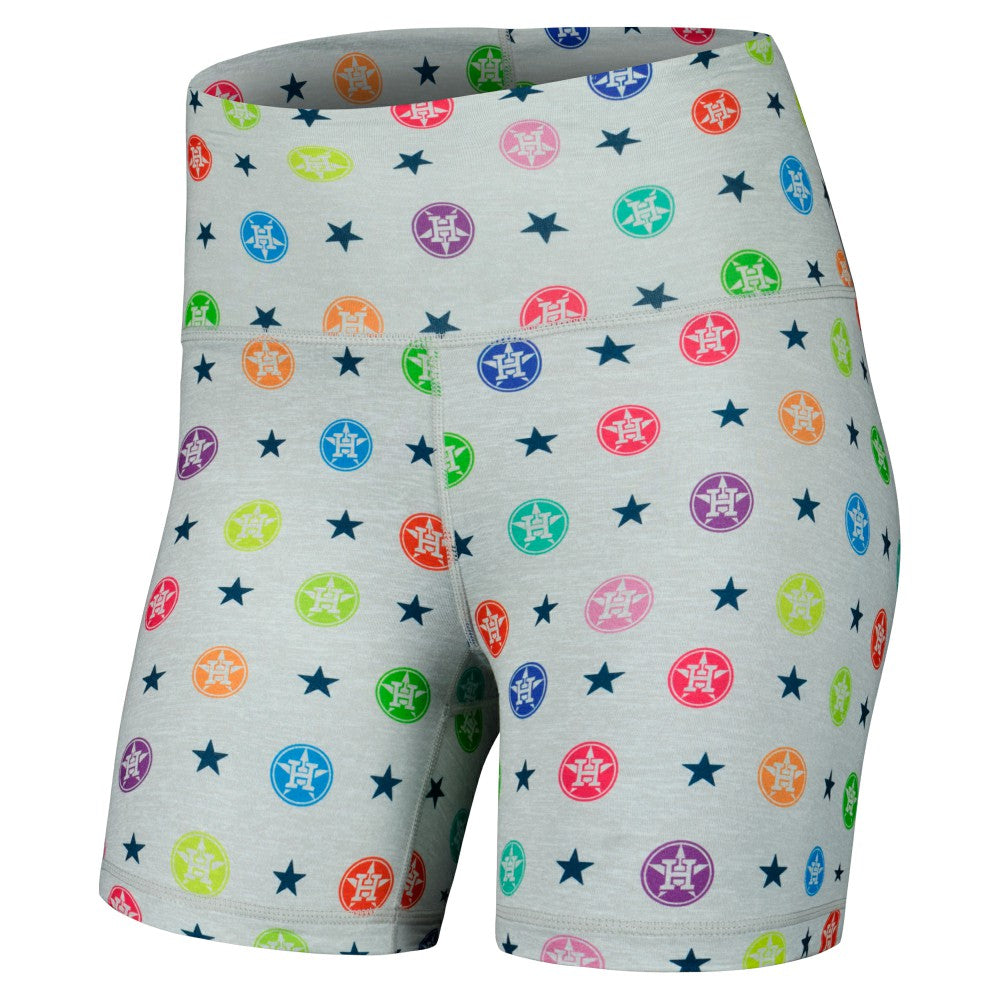 Houston Astros Terez Women's TLC Rainbow Shorts - Gray Shorts