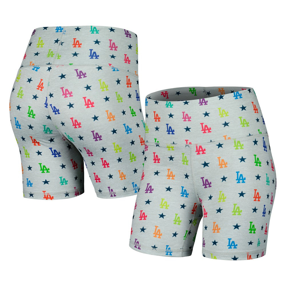 Los Angeles Dodgers Terez Women's TLC Rainbow Shorts - Gray Shorts