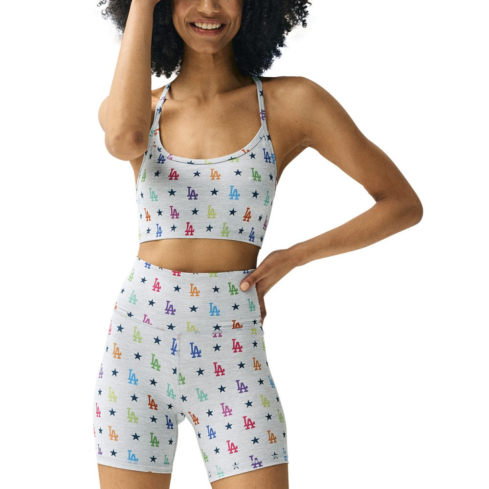 Los Angeles Dodgers Terez Women's TLC Rainbow Shorts - Gray Shorts