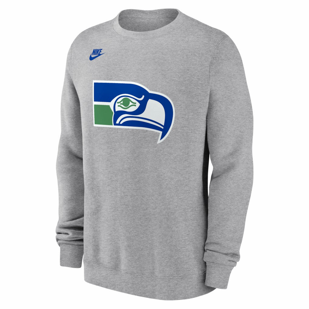 Seattle Seahawks Vintage Osprey Head Club Sweatshirt - Heather Gray Sweatshirts