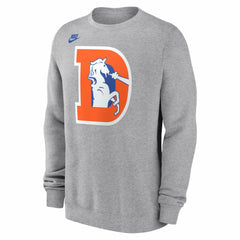 Denver Broncos D Horse Logo Club Sweatshirt - Heather Gray Sweatshirts
