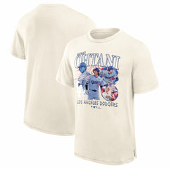 Shohei Ohtani Los Angeles Dodgers Fanatics Montage T-Shirt - Cream T-shirts