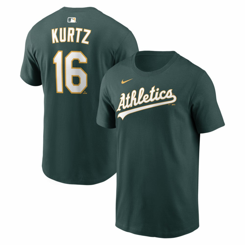 Nick Kurtz Athletics Nike Name & Number T-Shirt - Green T-shirts
