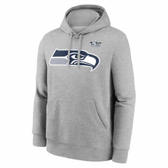Jaxon Smith-Njigba Seattle Seahawks Super Bowl LX Patch Name & Number Hoodie - Heather Gray Hoodies