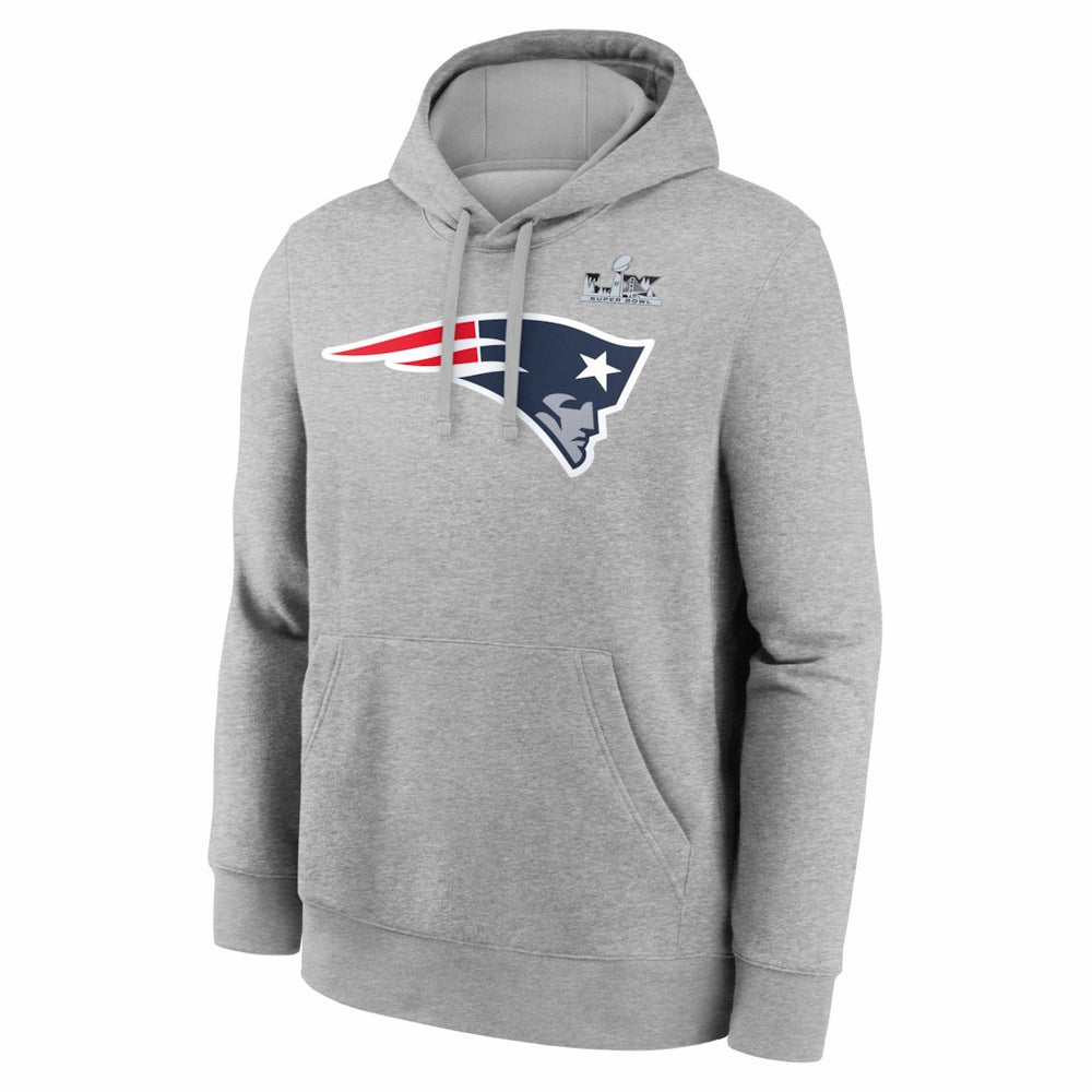 Drake Maye New England Patriots Super Bowl LX Patch Name & Number Hoodie - Heather Gray Hoodies