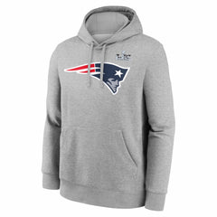 Drake Maye New England Patriots Super Bowl LX Patch Name & Number Hoodie - Heather Gray Hoodies
