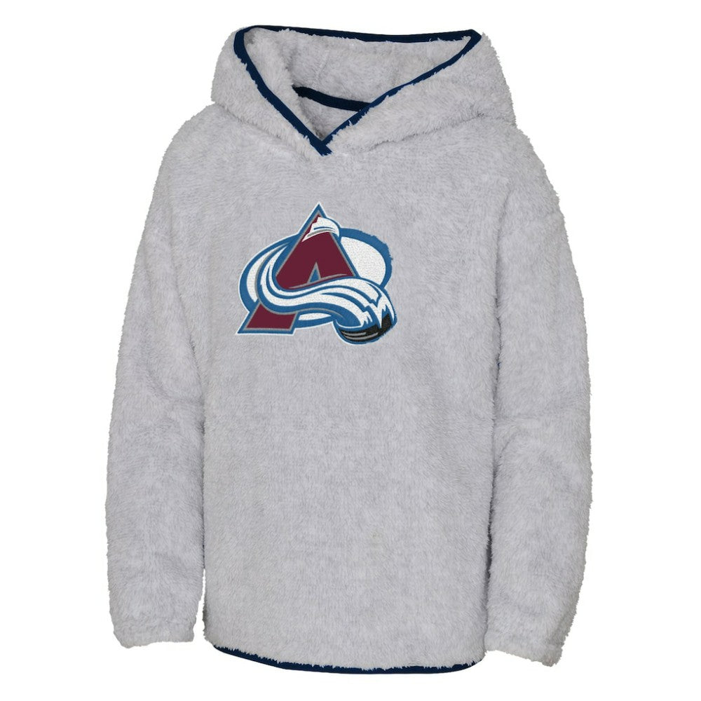 Colorado Avalanche Girls Youth Ultimate Teddy Fleece Pullover Hoodie - Heather Gray | US 200189121