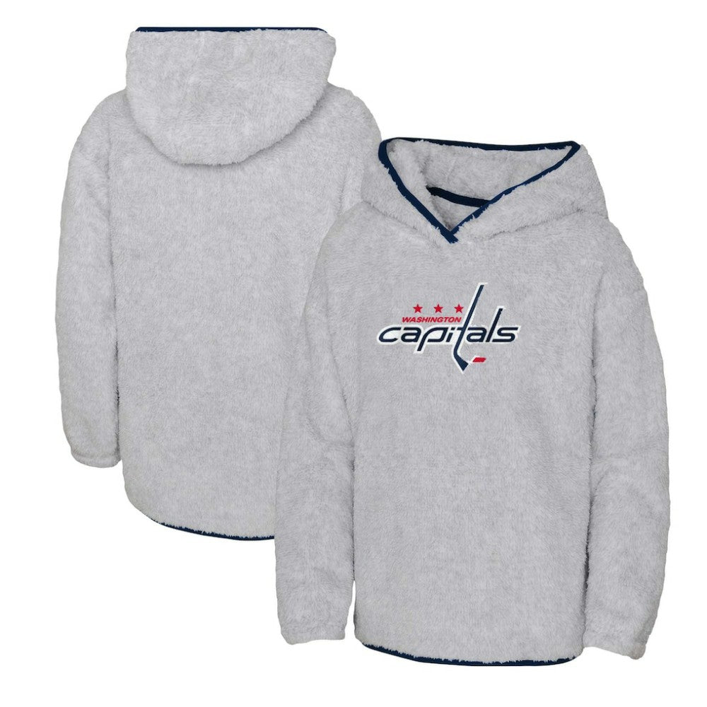 Washington Capitals Girls Youth Ultimate Teddy Fleece Pullover Hoodie - Heather Gray | US 200189123