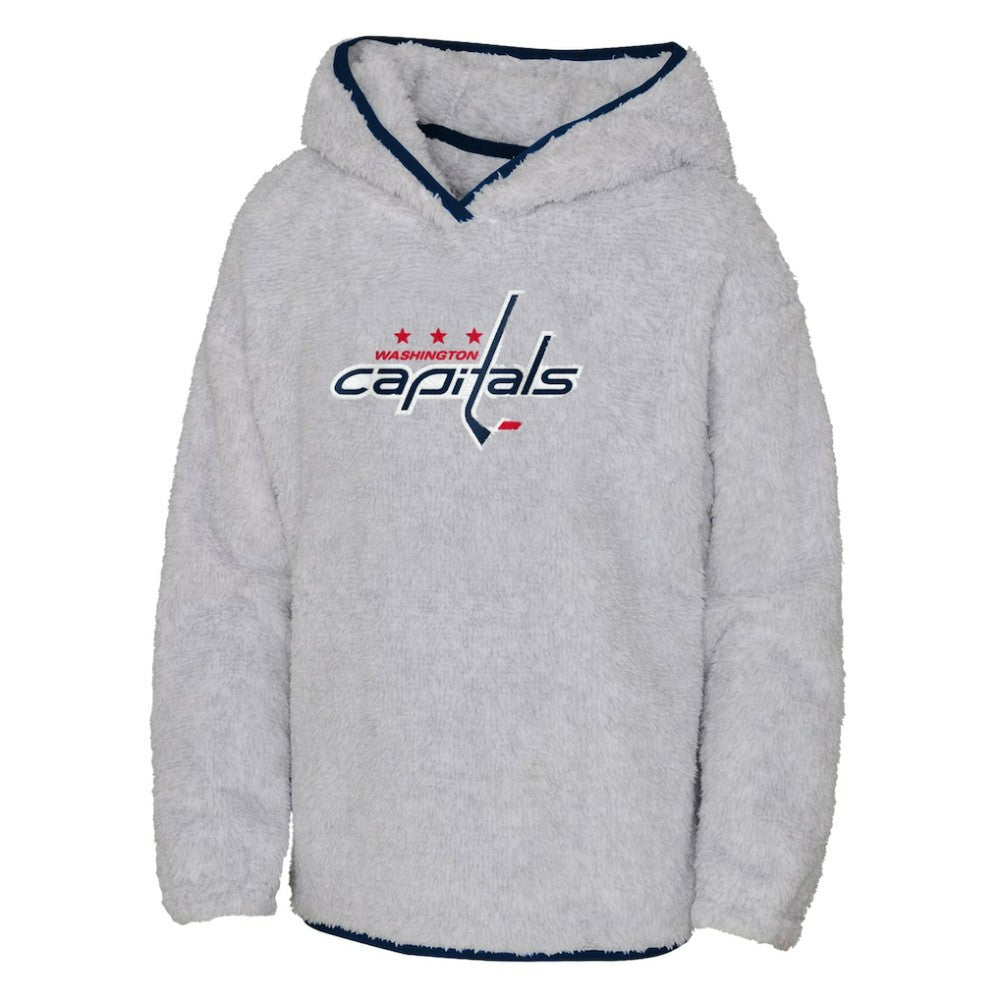 Washington Capitals Girls Youth Ultimate Teddy Fleece Pullover Hoodie - Heather Gray | US 200189123