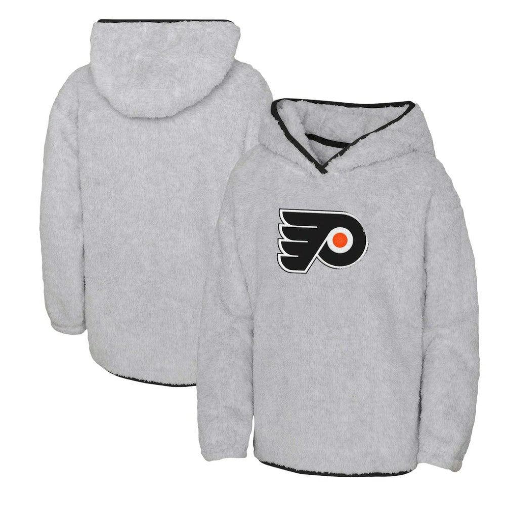 Philadelphia Flyers Girls Youth Ultimate Teddy Fleece Pullover Hoodie - Heather Gray | US 200189124