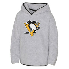 Pittsburgh Penguins Girls Youth Ultimate Teddy Fleece Pullover Hoodie - Heather Gray | US 200189127