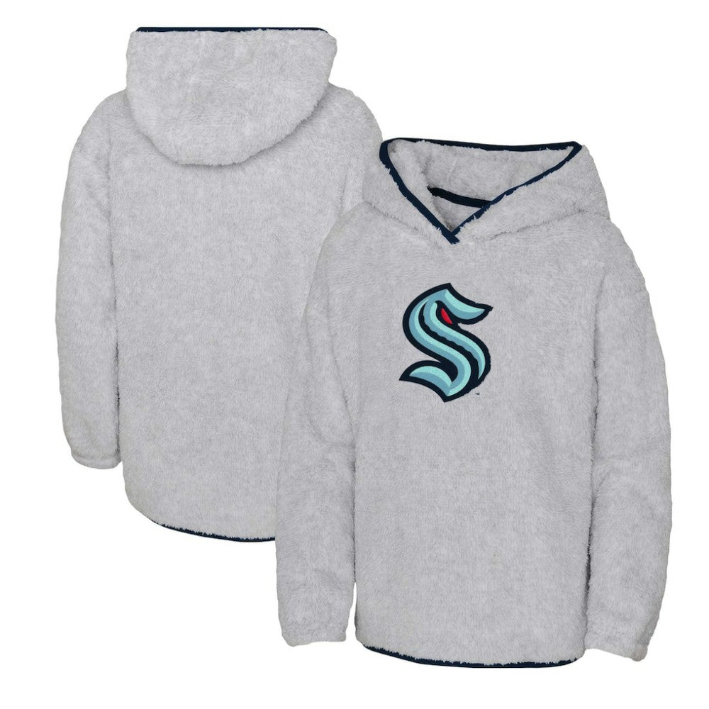 Seattle Kraken Girls Youth Ultimate Teddy Fleece Pullover Hoodie - Heather Gray | US 200189128