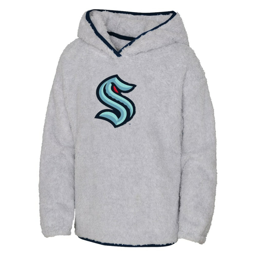 Seattle Kraken Girls Youth Ultimate Teddy Fleece Pullover Hoodie - Heather Gray | US 200189128