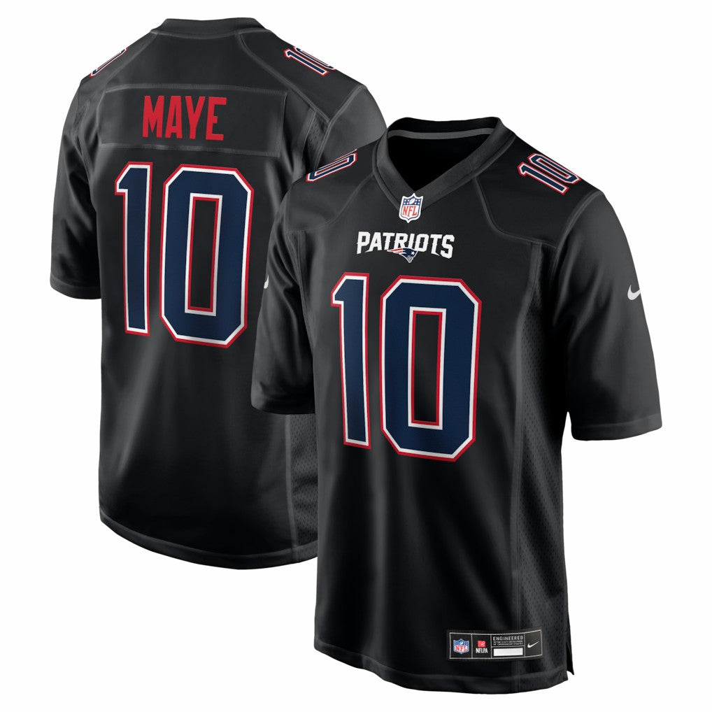 Drake Maye New England Patriots Fashion Game Jersey - Carbon Black Jerseys