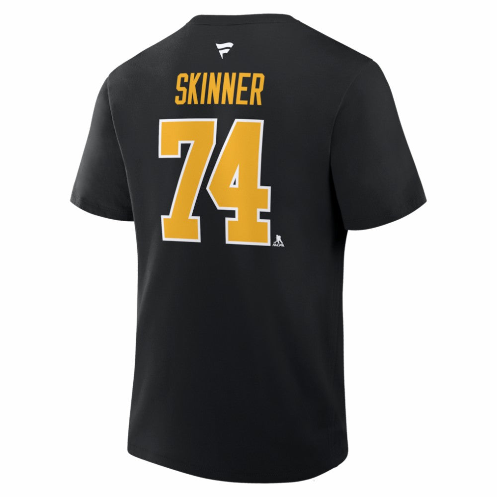 Stuart Skinner Pittsburgh Penguins Fanatics Authentic Stack Name & Number T-Shirt - Black | US 2001893900