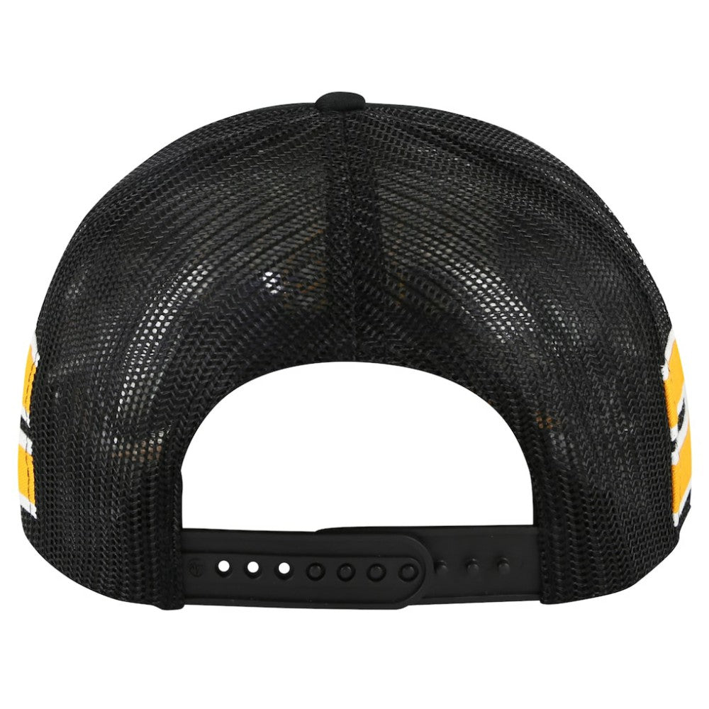 Boston Bruins '47 Sideband Stripes Trucker Snapback Hat - Black | US 200189397