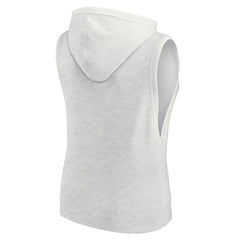 Dallas Cowboys Women's Lounge Script Sleeveless V-Neck Pullover Hoodie - Oatmeal Hoodies