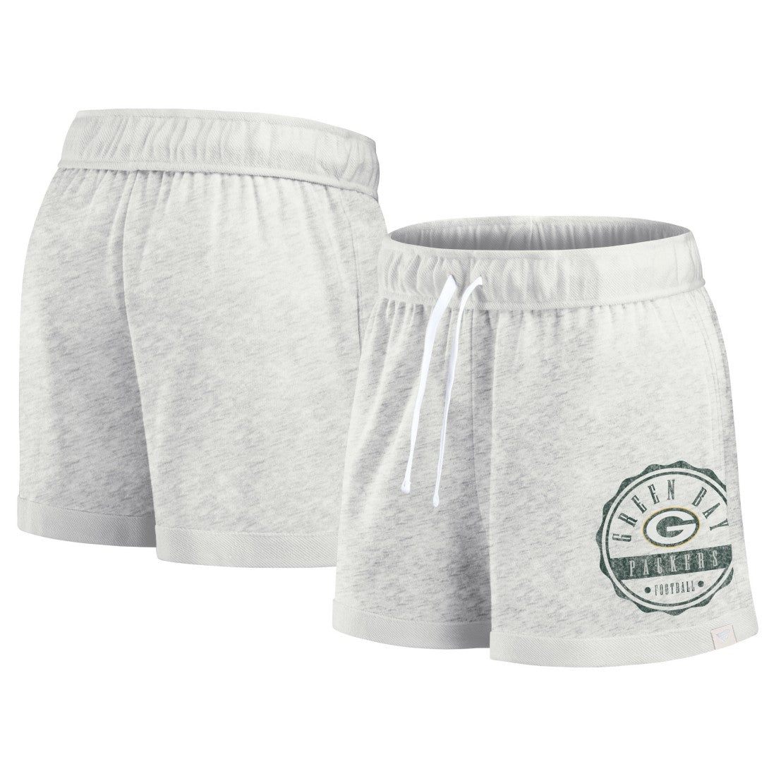 Green Bay Packers Women's Vintage Badge Shorts - Oatmeal Shorts