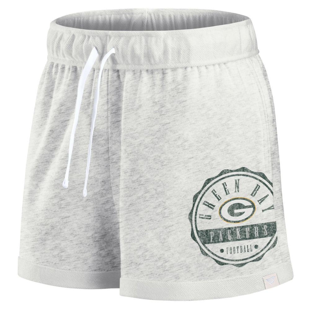 Green Bay Packers Women's Vintage Badge Shorts - Oatmeal Shorts