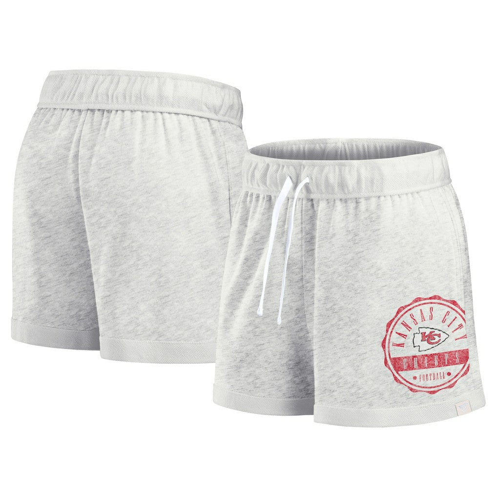 Kansas City Chiefs Women's Vintage Badge Shorts - Oatmeal Shorts