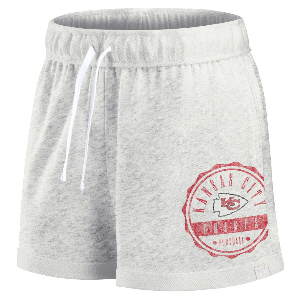 Kansas City Chiefs Women's Vintage Badge Shorts - Oatmeal Shorts