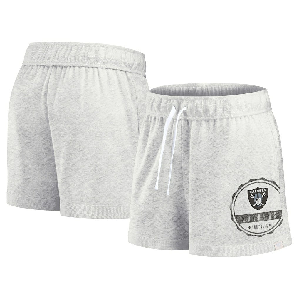 Las Vegas Raiders Women's Vintage Badge Shorts - Oatmeal Shorts