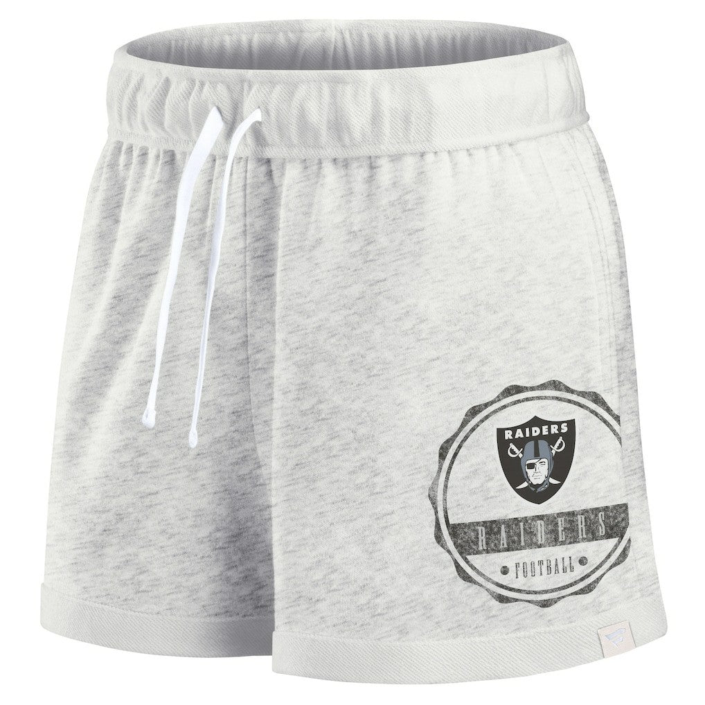 Las Vegas Raiders Women's Vintage Badge Shorts - Oatmeal Shorts