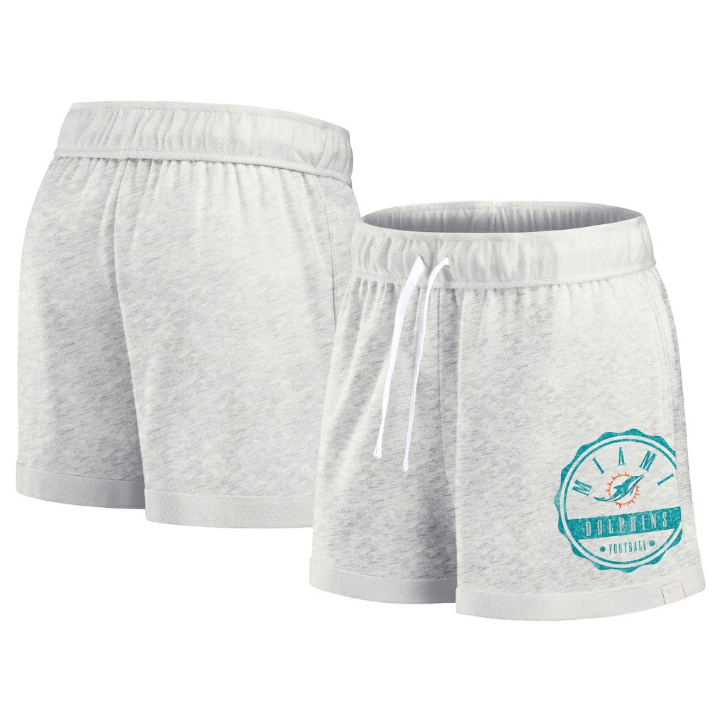Miami Dolphins Women's Vintage Badge Shorts - Oatmeal Shorts