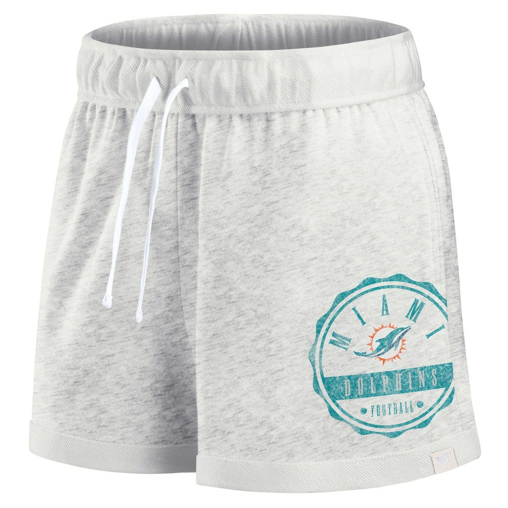 Miami Dolphins Women's Vintage Badge Shorts - Oatmeal Shorts