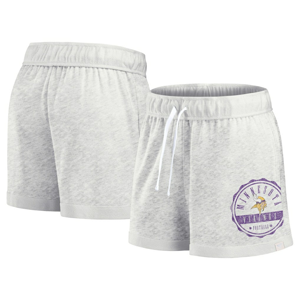 Minnesota Vikings Women's Vintage Badge Shorts - Oatmeal Shorts