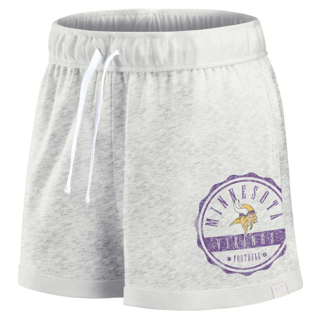 Minnesota Vikings Women's Vintage Badge Shorts - Oatmeal Shorts